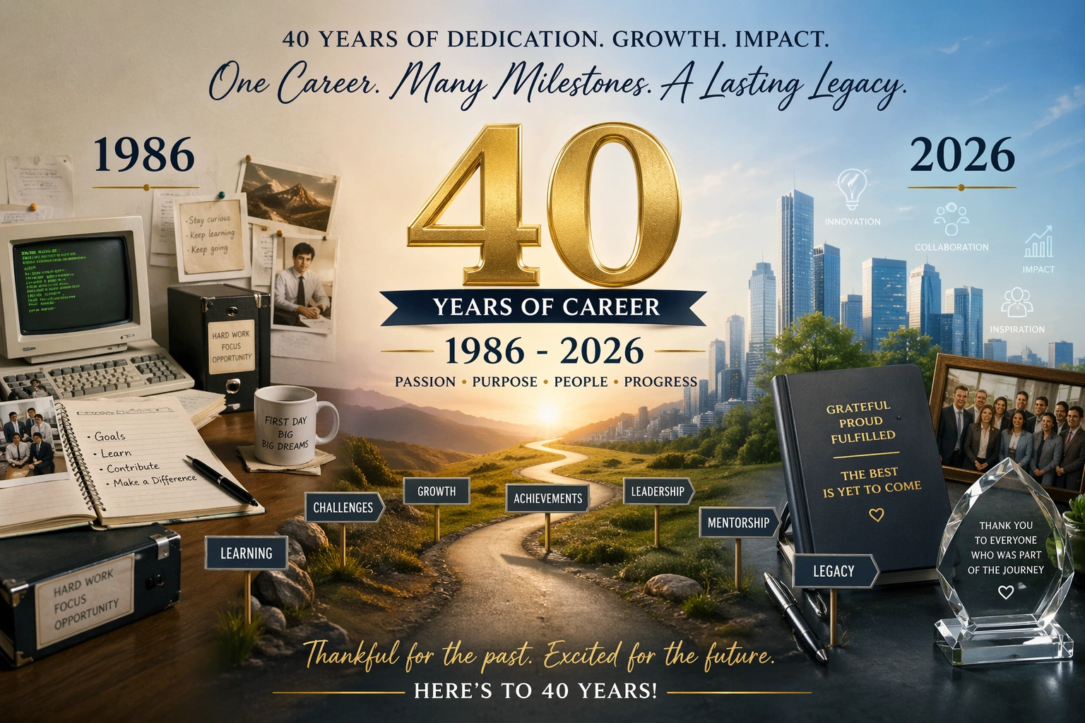 forty-year career, 1986 - 2026