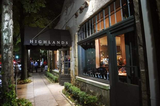 Highlands Bar and Grill exterior at night