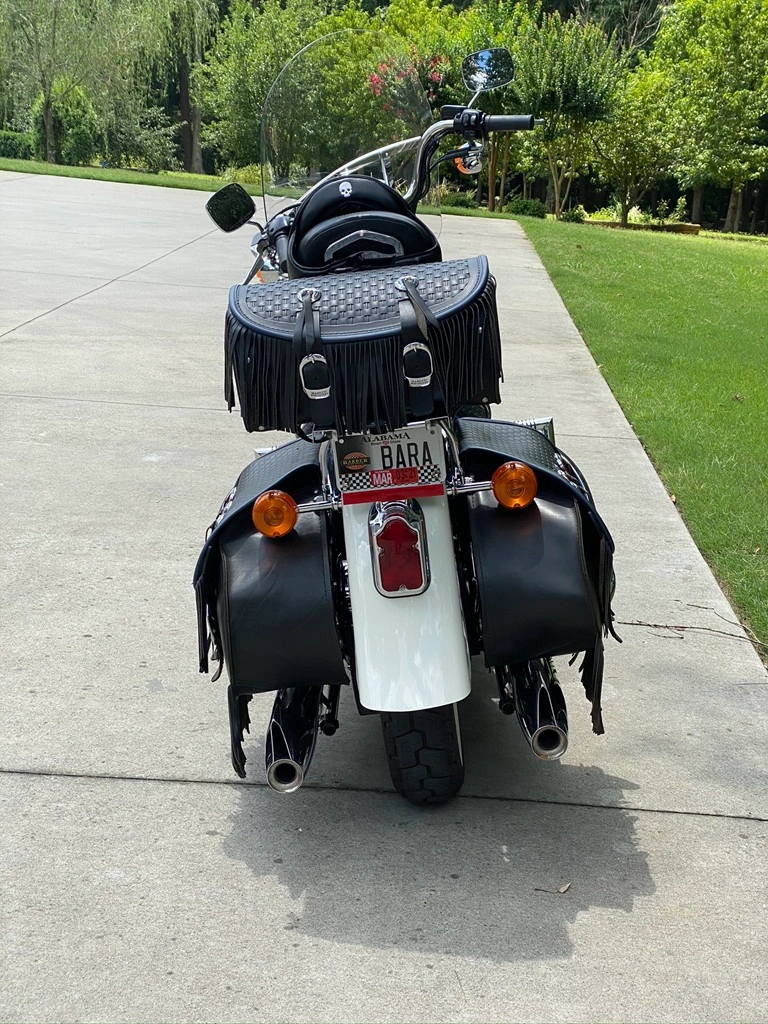 Rear view of the 1997 Harley-Davidson Heritage Springer FLSTS