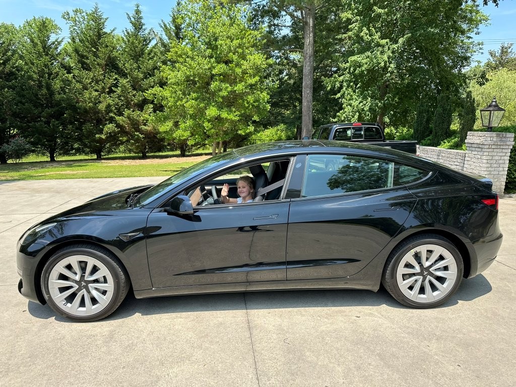 9 Year-Old Granddaughter Driving Tesla in Driveway