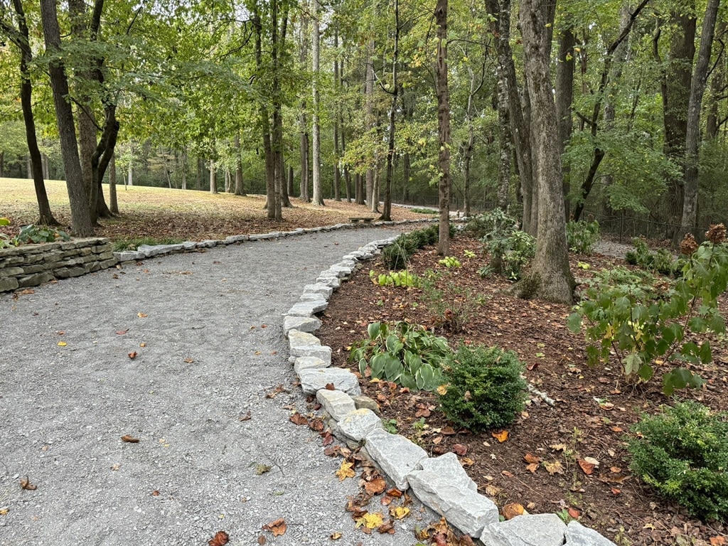 Greg's walking trail on his five acre estate in Arab, Alabama